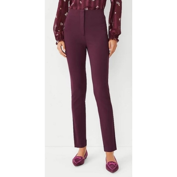 NWT The Audrey High Rise Plum Rose Ann Taylor plum rose pants - Picture 2 of 7